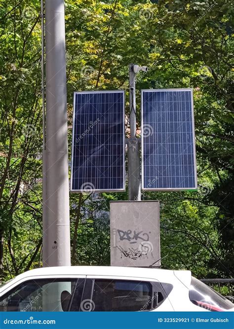 Solar Panel and Photovoltaics for Sustainable Energy Stock Image