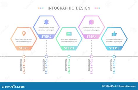 Hexagonal Infographic Business Step Timeline Template Vector