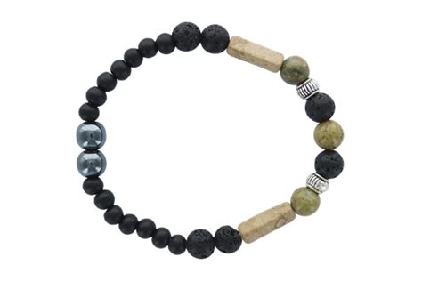 Bracelet Pierre De Lave Jaspe H Matite Et Feldspar Cultura