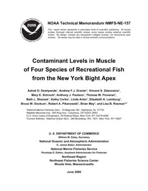 Fillable Online Nefsc Noaa Contaminant Levels In Muscle Of Four Species