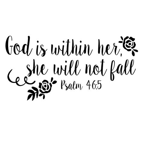 Buy God Is Within Her She Will Not Fall Psalm Vinyl Decal