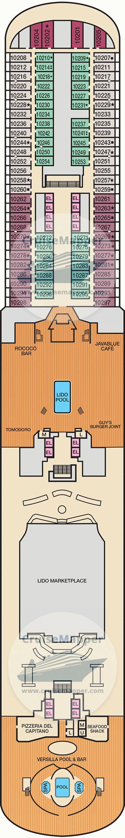 Carnival Firenze Deck 10 Plan CruiseMapper