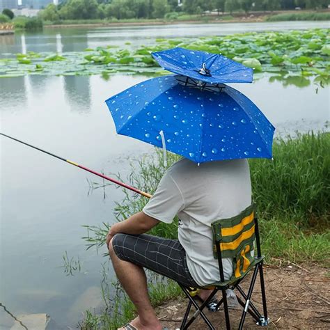 Portable Rain Umbrella Hat Foldable Outdoor Pesca Sun Shade Waterproof