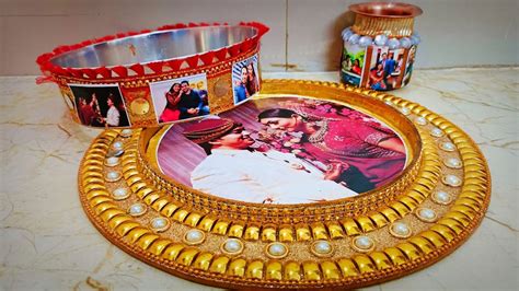 Personalized Karva Chauth Thali Set With Chani Lota Customised Photo