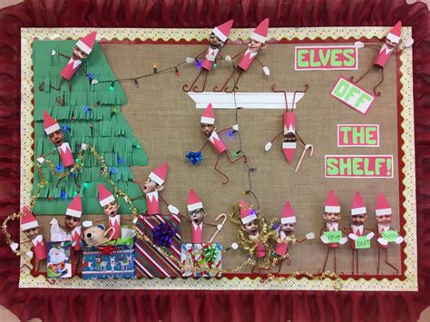 Christmas Elf Bulletin Board Idea Tipograf A De Navidad Manualidades