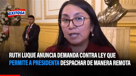 Ruth Luque Anuncia Demanda Contra Ley Que Permite A Presidenta