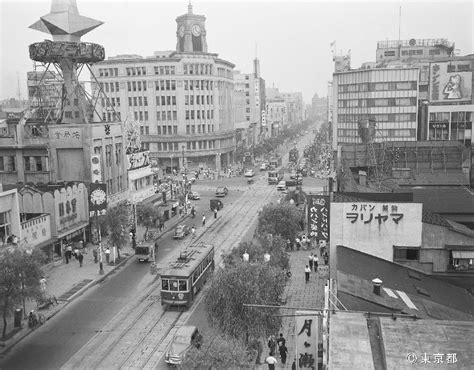 昭和30年、銀座4丁目交差点。写真で見る銀座の歴史 東京 風景 歴史 古写真