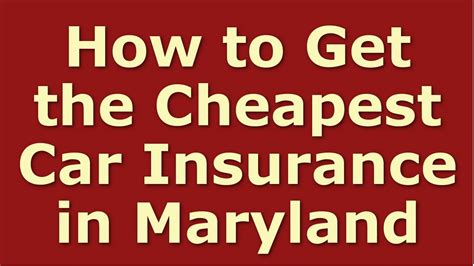 How To Get Cheap Car Insurance In Maryland ★ Best Maryland Auto Insurance Quotes Youtube