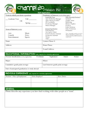 Fillable Online Uwgb Internship Application University Of Wisconsin