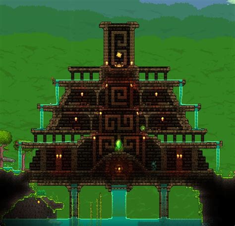 Jungle Temple For Npcs Jungle Temple Terraria House Design Terraria