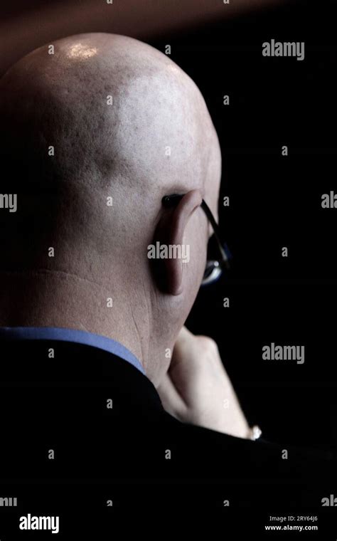 The Back Of Bald Man S Head Stock Photo Alamy