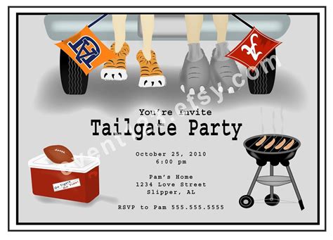 Tailgate Party Invitation Invitations Party Invitations Tailgate Party