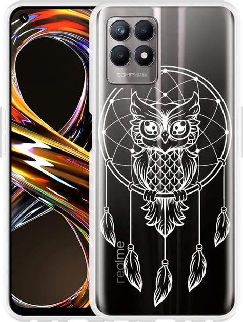 Realme 8i Hoesje Dream Owl Mandala White Designed By Cazy Bol