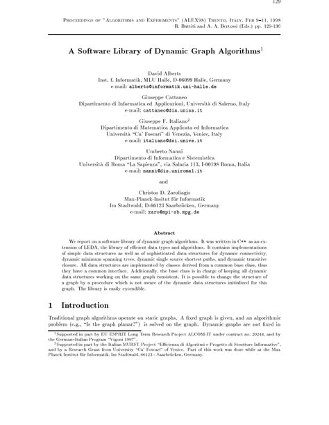 (PDF) A Software Library of Dynamic Graph Algorithms