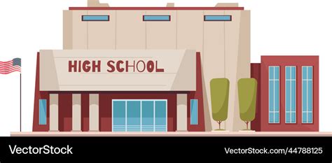 High school building Royalty Free Vector Image