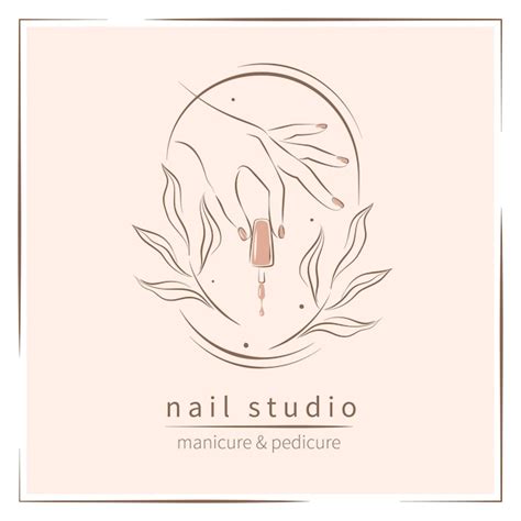 Logotipo de estudio de uñas esmalte de uñas Vector Premium