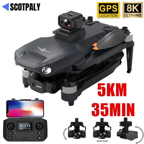 Professional KF106 MAX GPS Drone 8K EIS Camera 3 Axis Gimbal 360 Laser