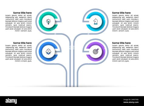 Infographic Template With Icons And 4 Options Or Steps Abstract Tree