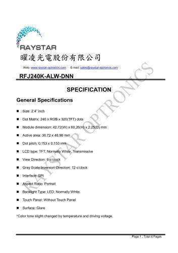 Raystar Optronics Inc Pdf