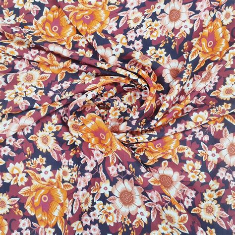 Multicolor Floral Print Semi Rayon Fabric At Rs