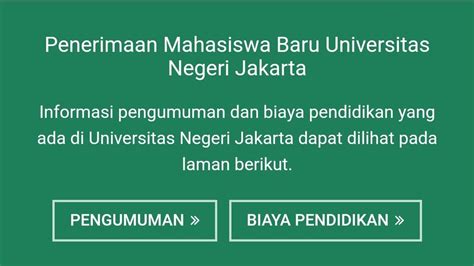 Link Pengumuman Penmaba Unj Jalur Mandiri Ujian Tulis Jam Berapa