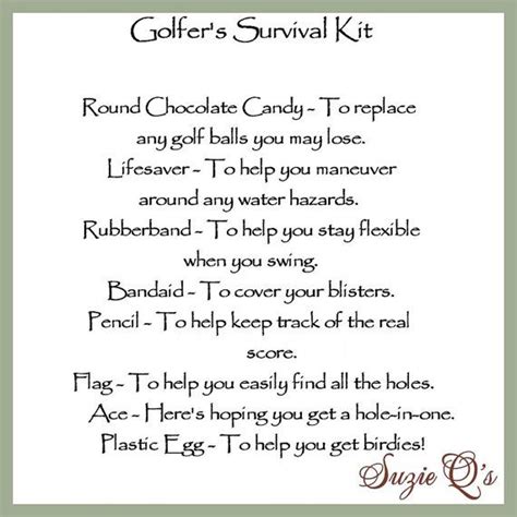 Golfer S Survival Kit Includes Topper And Card Digital Etsy