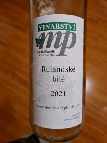 Vinařství Michal Paulík Rulandské Bílé Vivino US