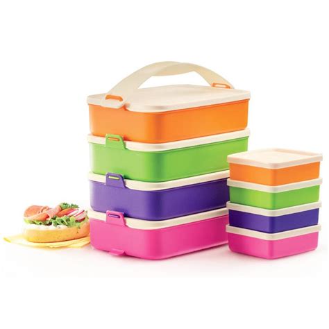 Original Tupperware Click To Go 4x900ml Lunch Box Tupperware