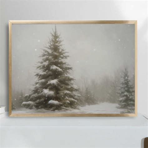 Vintage Christmas Tree Wall Art Christmas Tree Art Printable Winter