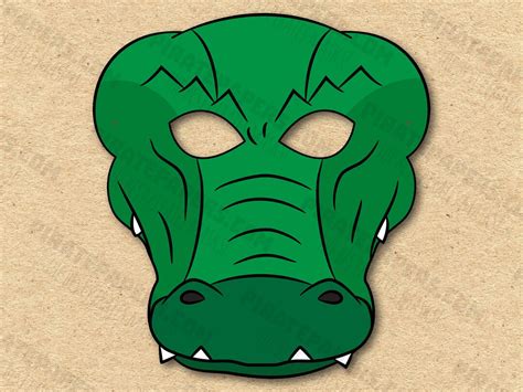 Crocodile Mask Printable Paper Diy For Kids And Adults Pdf Template