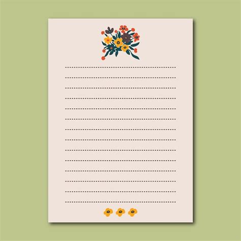 premium vector floral botanical paper sheet page