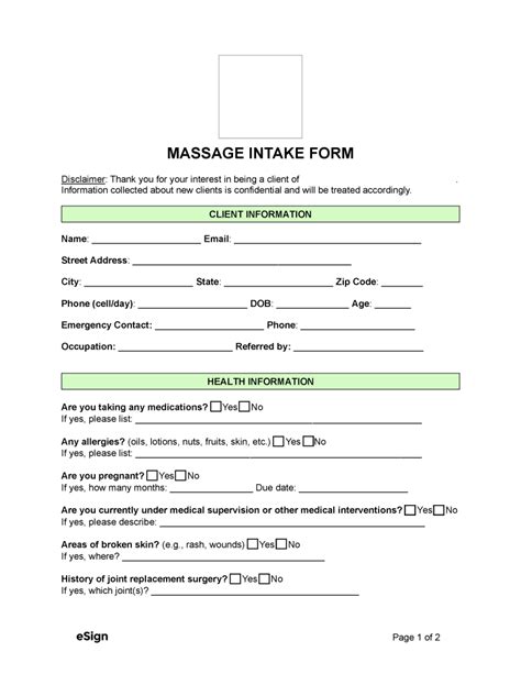 Free Salon Client Intake Form PDF Word