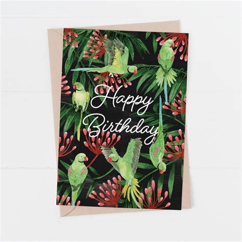 Parakeet Birthday Card Etsy