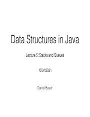 Introduction To Stacks And Queues Data Structures In Java Course Hero