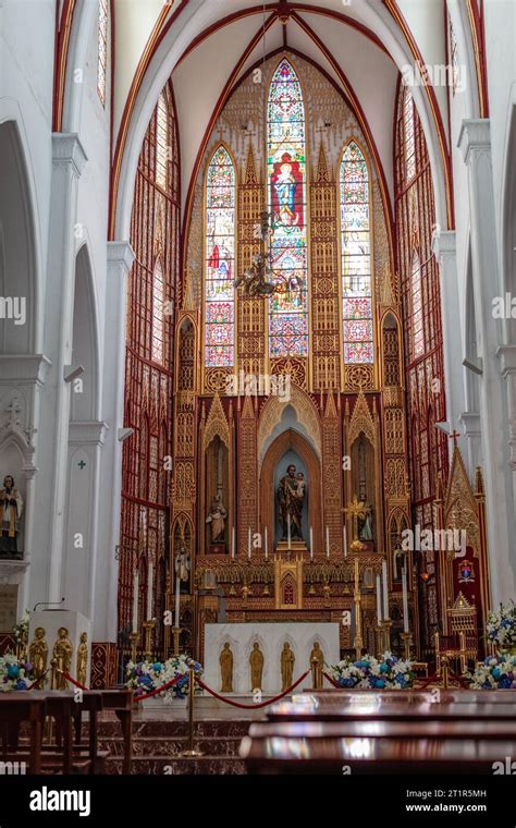 St. Joseph's Cathedral interior, Ols Quarter, Hanoi, Vietnam Stock ...