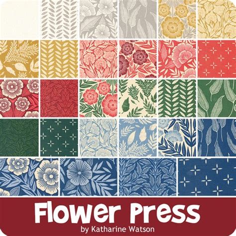 Flower Press Fat Quarter Bundle Katharine Watson For Moda Fabrics