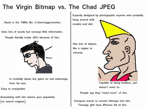 The Virgin Bitmap Vs The Chad Jpeg R Virginvschad