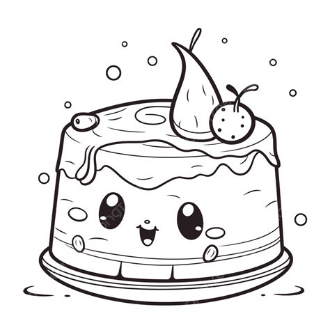 Dibujo De Dibujos De Pasteles Kawaii Para Colorear Vector Png Dibujos