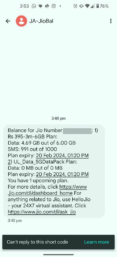 Jio Balance Check Number 2024 How To Know Your Jio Mobile Balance In 5