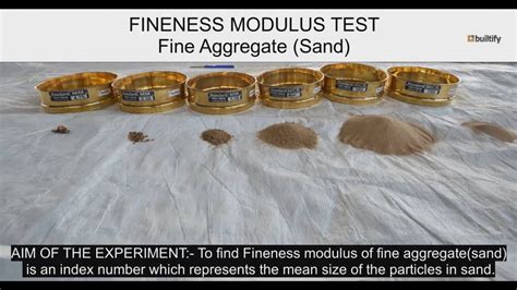 Fineness Modulus Of Fine Aggregate Sand I Raw Material Field Test