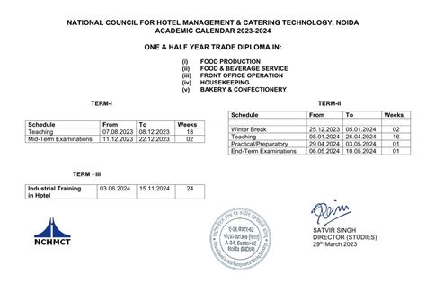 Academic Calendar Ihm Bangalore