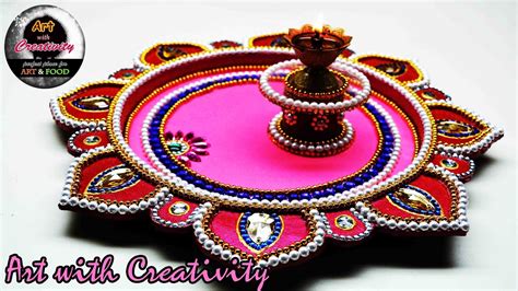 DIY How To Make Decorated Thali Handmade Thali Puja Thali Art