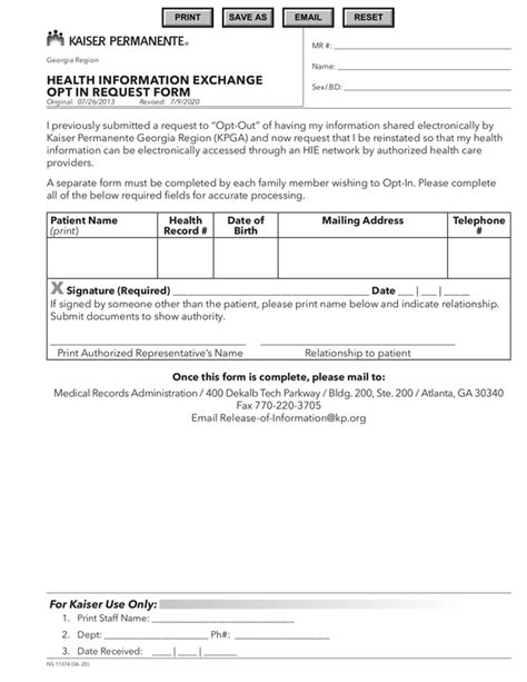 Fill Free Fillable Kaiser Permanente Pdf Forms