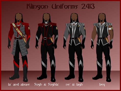 Klingon Uniforms by jonizaak on DeviantArt