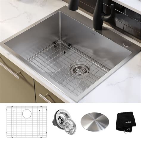 KRAUS USA PLUMBING Kraus Standart PRO 25-in x 22-in Stainless Steel ...