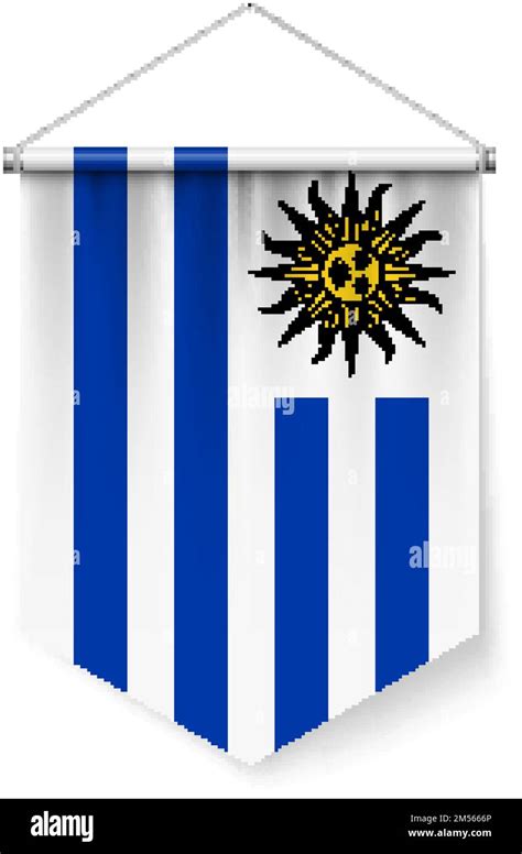 Vertical Pennant Flag of Uruguay as Icon on White with Shadow Effects ...