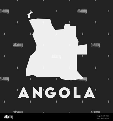 Icono De Angola Mapa Del País Sobre Fondo Oscuro Elegante Mapa De