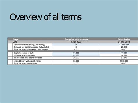 Cap Table Capitalization Table Investors Table Excel Template Etsy