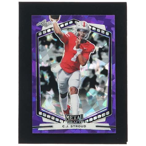 C J Stroud 2022 Leaf Draft And Prospects Metal Crystal Purple BCJS RC