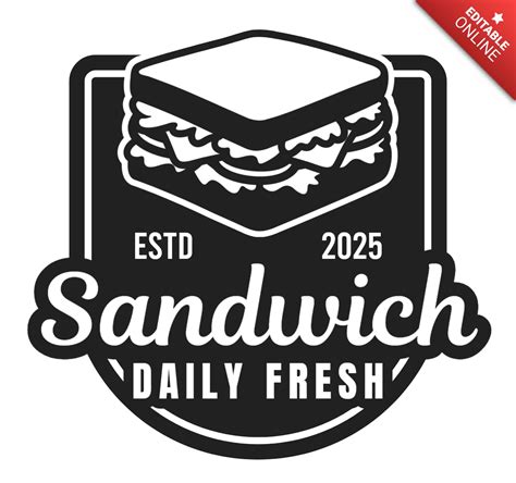 Sandwich Shop Logo Design Template Black Free Design Template